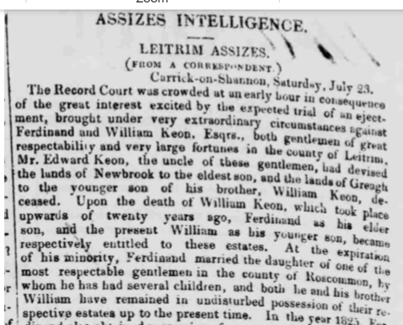 Leitrim Assizes newspaper report