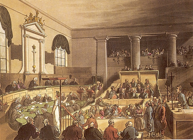 Early nineteenth-century courtroom interior